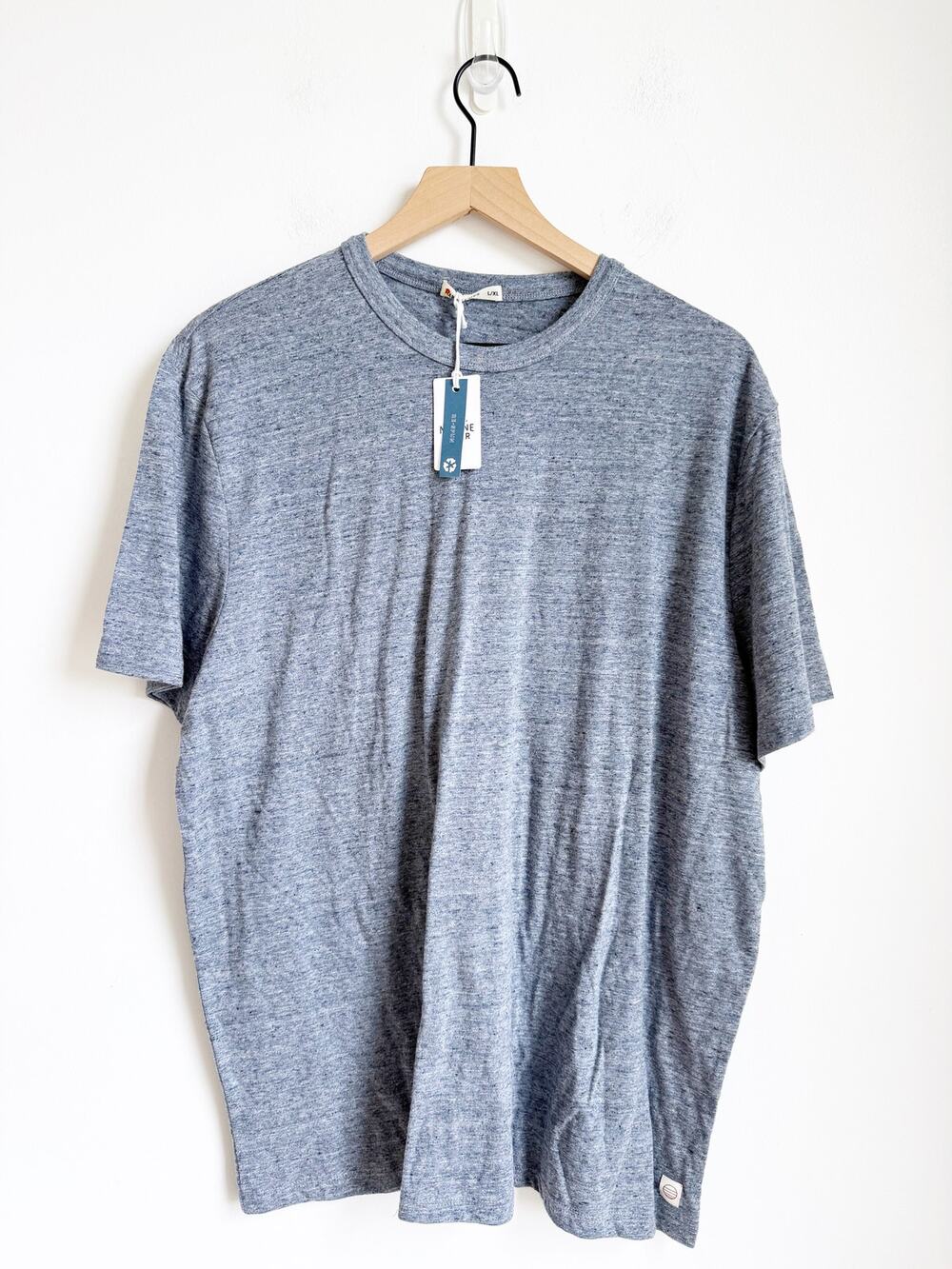 NWT Marine Layer Signature Crew Tee L/XL Heather Blue